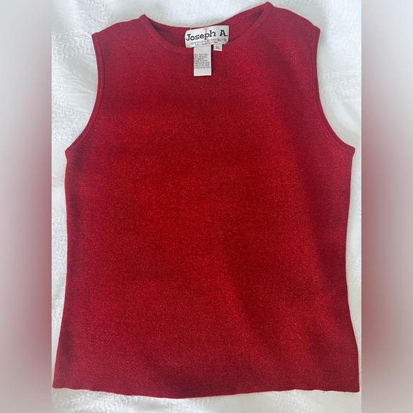 Joseph A Vibrant Red Vintage Knit Top - Picture 7 of 9